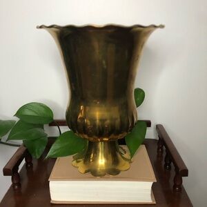 Brass Urn Vase Scalloped Edge